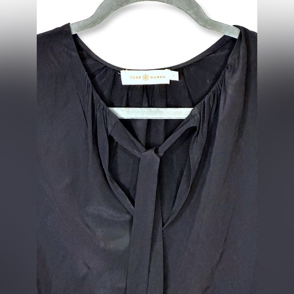 [ TORY BURCH ] Black Tie Neckline Sleeveless Blouse : Like New : 4 - Picture 3 of 7